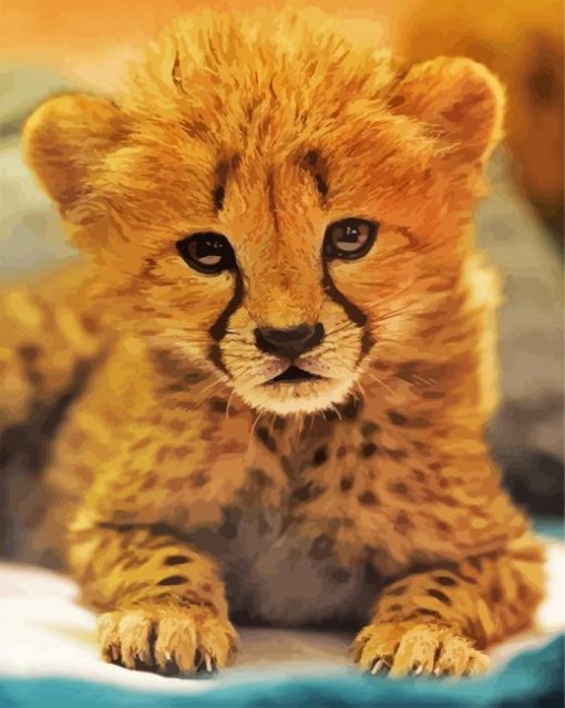 Adorable Cheetah paint by numbers