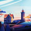 Aesthetic Lighthouse Illustration paint by numbers