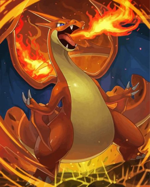 Charizard Pokemon paint by numbers