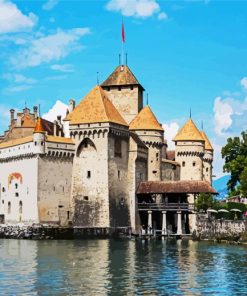 Aesthetic Chillon Castle paint by number