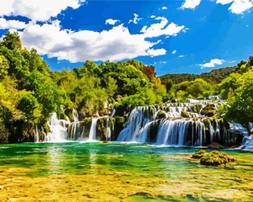 Aesthetic Croatia Krka National Park paint by numbers