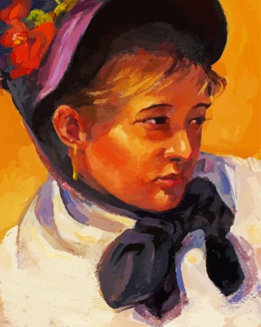 Aesthetic Mary Cassatt Self Portrait paint by number