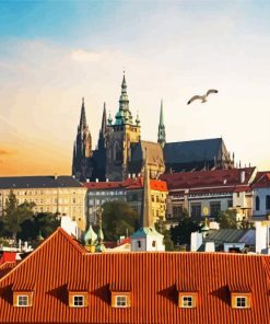 Aesthetic Prague Castle Czech paint by numbers