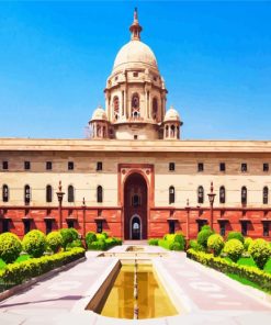 Aesthetic Rashtrapati Bhavan Delhi paint by numbers