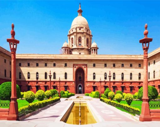 Aesthetic Rashtrapati Bhavan Delhi paint by numbers