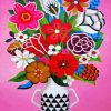 Aesthetic Beautiful Vase Of Flowers paint by number