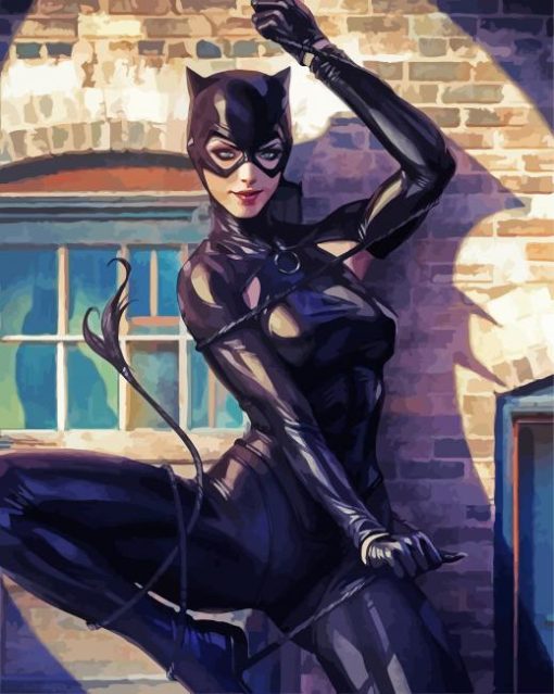 Aesthetic Cat Woman paint by number