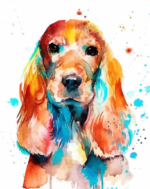 Aesthetic Colorful English Cocker Spaniel paint by number