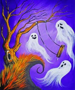 Aesthetic Halloween Ghosts paint by numbers