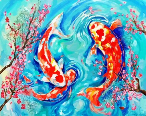 Aesthetic Koi Fish paint by numbers