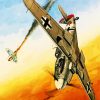 Aesthetic Stuka Plane Illustration paint by number