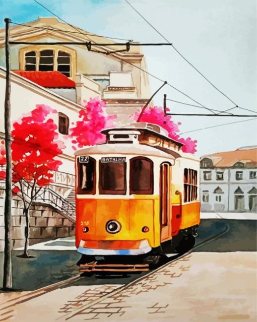 Aesthetic Tram Art paint by number