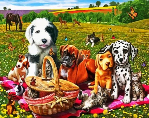 Animals Picnic paint by number