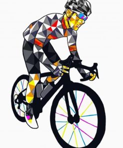 Artistic Cyclist Man paint by numbers