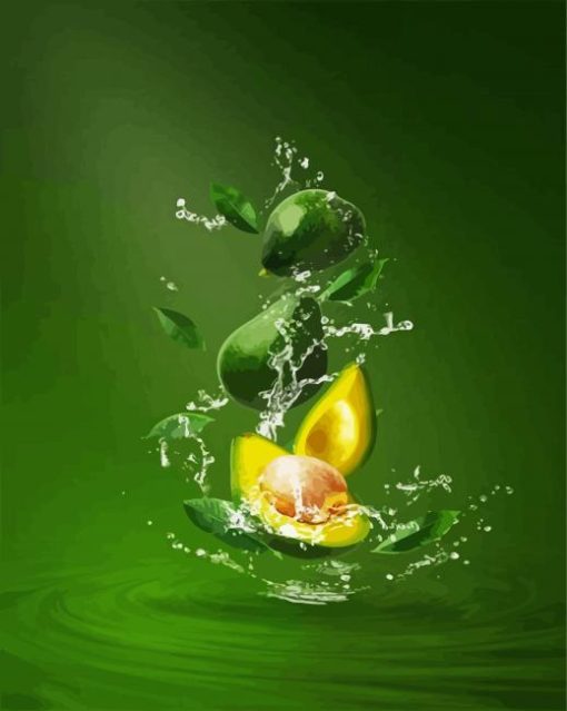 Avocado Splash paint by number