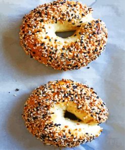 Bagels Food paint by number