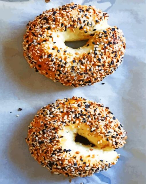 Bagels Food paint by number