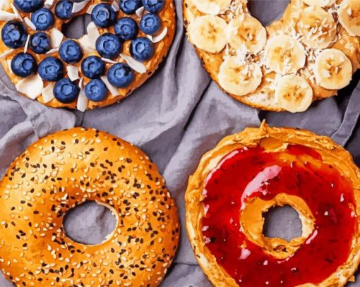 Bagels With Fruits paint by number