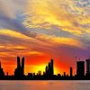 Bahrain Skyline Silhouette paint by number