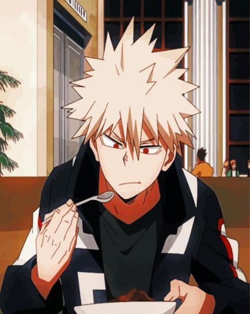 Bakugo Eating paint by number