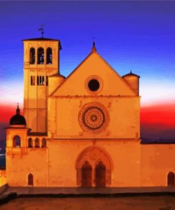 Basilica Of San Francesco Dassisi Sunset Colors paint by numbers