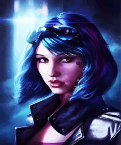 Beautiful Cyberpunk Girl paint by number