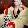 Beautiful Cruella And Dalmation paint by numbers