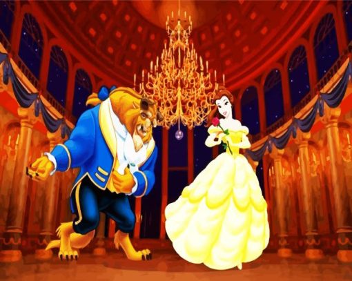 Beauty And The Beast In The Ballroom Art paint by numbers