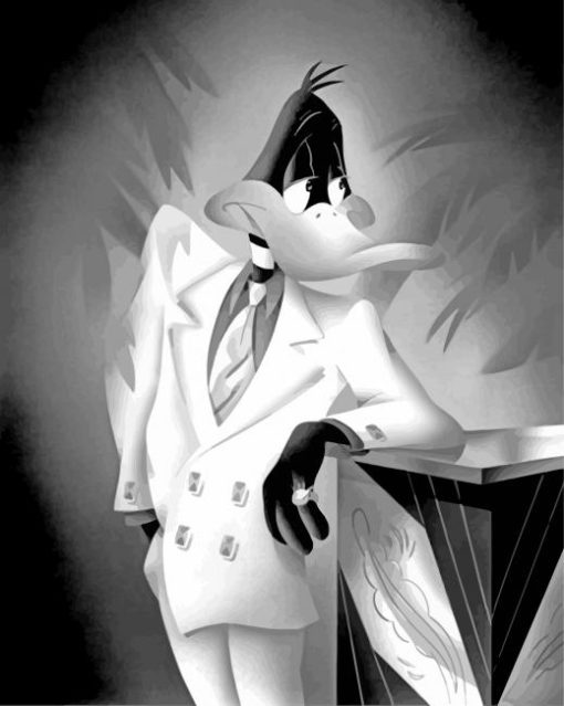 Black And White Daffy paint by numbers