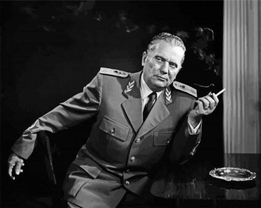 Black And White Josip Broz Tito paint by numbers