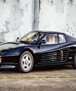 Black Ferrari Testarossa paint by number