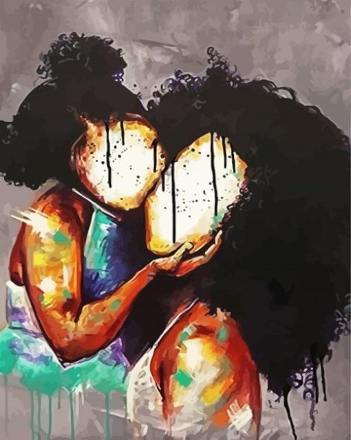 Black Mother And Daughter paint by numbers