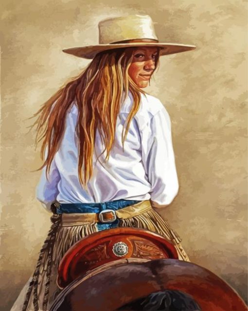 Blonde Cowgirl paint by numbers