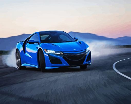 Blue Acura NSX paint by numbers