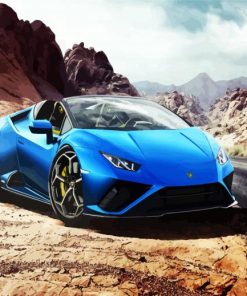 Blue Lamborghini Huracan Car paint by numbers