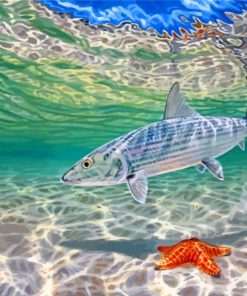 Bonefish Underwater Art paint by number