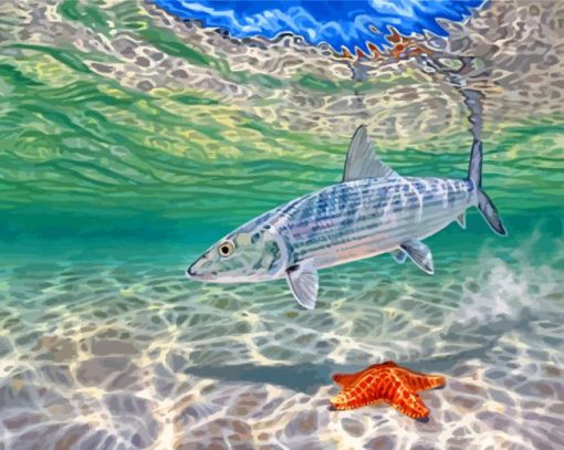 Bonefish Underwater Art paint by number