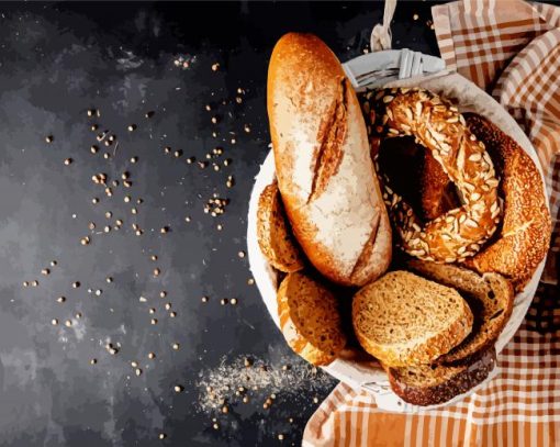 Aesthetic Bread Basket paint by number