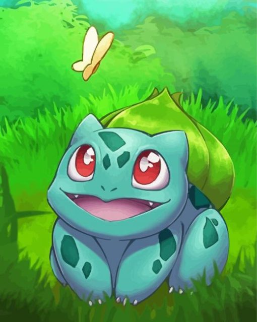 Bullbasaur And Butterfly paint by numbers