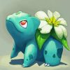 Bullbasaur And White Flower paint by numbers