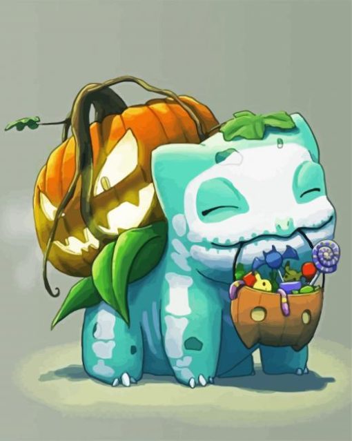 Bullbasaur Celebrating The Halloween paint by numbers