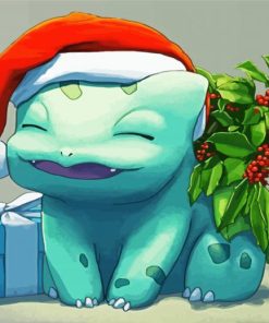 Bullbasaur Enjoying The Christmas paint by numbers