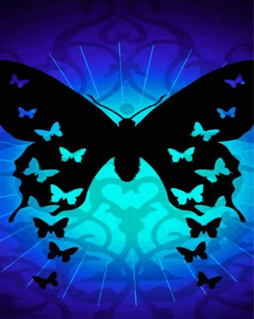 Butterflies Silhouette paint by number