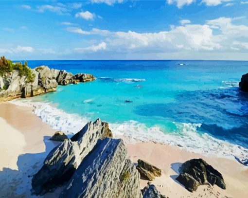 Chaplin Bay Beach Bermuda paint by numbers