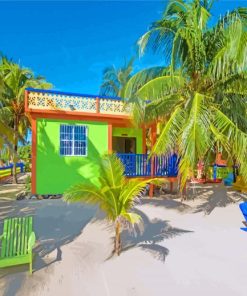 Coconut Row Hopkins Belize paint by numbers