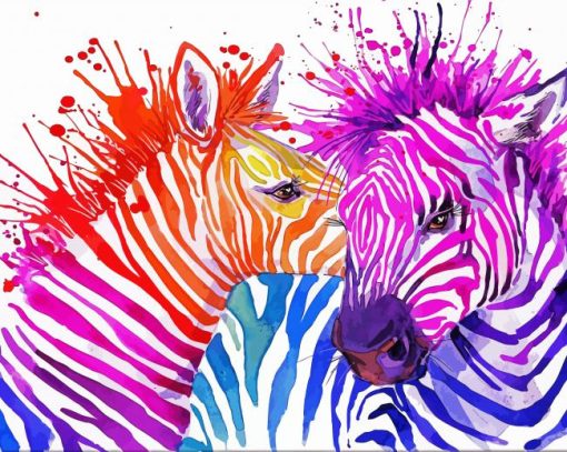 Colourful Zeebras paint by numbers