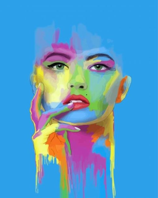 Colorful Lady Splatter paint by number