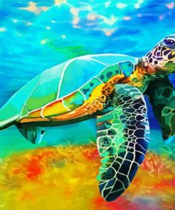 Colorful Sea Turtle paint by numbers