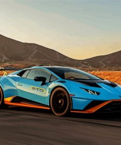 Blue Lamborghini Huracan Car paint by numbers