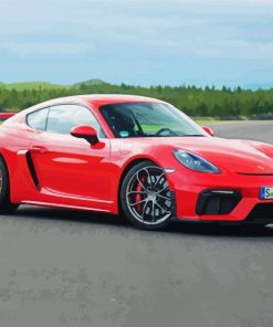 Cool Red Porsche Cayman paint by number